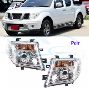 2Pcs Front Headlight Lamp W/O Blubs t For Nissan Navara D40 Pathfinder 2005-2009 - Foto 1 di 9