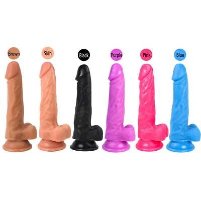 Realistic Dong Dildo Machine Suction Cup Huge Cock Sex Toys Thick Dong for Women - Image 1 of 4