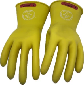 SALISBURY D120 TYPE 1 CLASS 0 LINEMAN GLOVES MAX 1000V AC SIZE 8 RUBBER EXPIRED - Picture 1 of 4