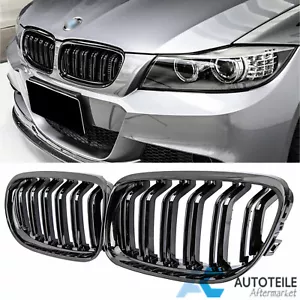 Grill Kühlergrill Nieren glanz schwarz Doppelsteg für BMW 3er E90 E91 08-12 - Bild 1 von 5