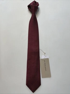 NEW Burberry Burgundy Mans 100% Silk Tie Authentic Italy 3" 0300513 - Image 1 of 4
