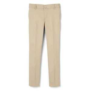 French Toast Girls Stretch Twill Skinny Pant Pocket Uniform Khaki 20.5 Plus NWT - Picture 1 of 7