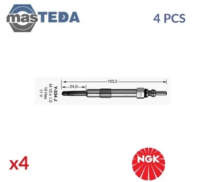 3413 ENGINE GLOW PLUGS NGK 4PCS NEW OE REPLACEMENT - Picture 1 of 5
