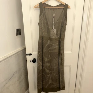 Bnwt Fat Face Linen/Cotton Wrap Dress Midi Khaki 14 - Picture 1 of 8
