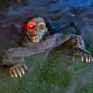 Outdoor Zombie Groundbreaker Decoration with Flashing Eyes for Halloween Yard De - Picture 1 of 9