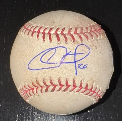 Chase Utley Signed/Auto MLB 2008 NLCS Game-Used Baseball BAS Steiner Phillies - Image 1 of 4