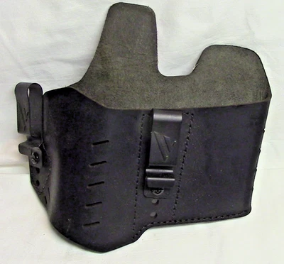 Versacarry Leather Handgun Holster USA Made Black Belt Clips - Image 1 of 2