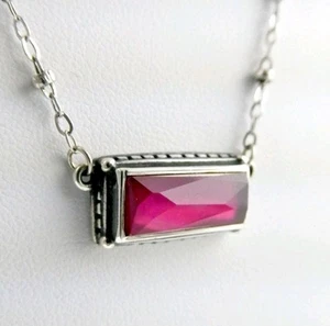 Retired James Avery Ruby Triplet Gemstone Palais Necklace 18" - Picture 1 of 4