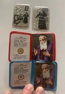 4x vintage RELIQUIA DELLE VESTI BEATO LEOPOLDO - Picture 1 of 4