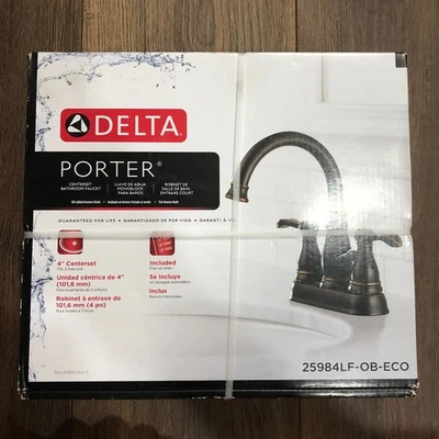 Delta Porter 2-Handle Centerset Bathroom Faucet Oil Rubbed Bronze Monoblock - Image 1 of 4