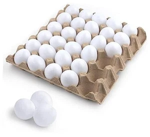 30 PCS White Plastic Eggs Paintable Fake Eggs for Crafts, Easter Hunts, - Picture 1 of 7