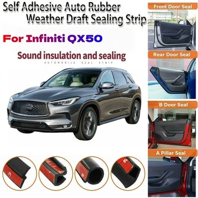 Door Rubber Seal Strips Weather Draft Wind Noise Reduction t For Infiniti QX50 - Image 1 of 4