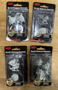 Wizkids D&D Nolzurs Marvelous Miniatures Red Black Blue Gold Dragon Wyrmling NEW - Picture 1 of 9