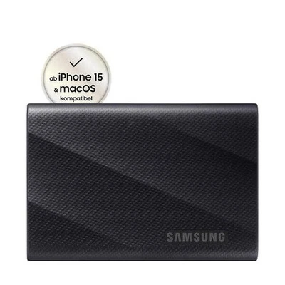 Samsung Portable SSD T9 1TB - Schwarz für PC/Mac - Bild 1 von 4