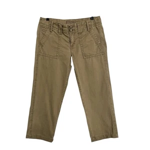 Pantalones cortos capri Kut From The Kloth para mujer talla 4 marrón caqui chino tiro medio - Imagen 1 de 6