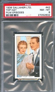 1936 Gallaher Film Episodes Card #42 GINGER ROGERS Erik RHODES Top Hat PSA 8