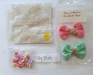 Mix random diy craft items padded bows appliques non slip pads for clips - Picture 1 of 2