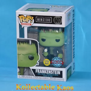 Universal Monsters - Frankenstein with Flower Glow in the Dark Pop! Vinyl (RS) - Picture 1 of 3