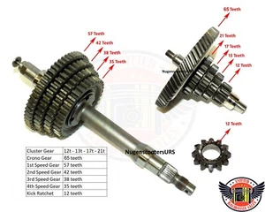 Gearbox & Primary Gear Assembly Compatible With Vespa PX200 - Picture 1 of 8