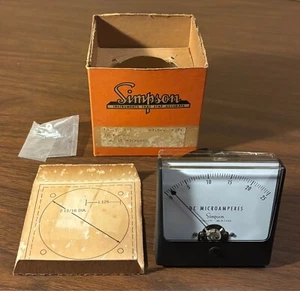 Simpson Taut Band 0-25 DC Microamplificadores Calibre CAT 4371 - NOS/nuevo/caja abierta (3 1/4") - Imagen 1 de 4