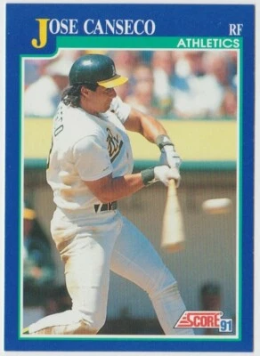 1991 Score Baseball #1 Jose Canseco - Oakland Athletics - Image 1 of 2