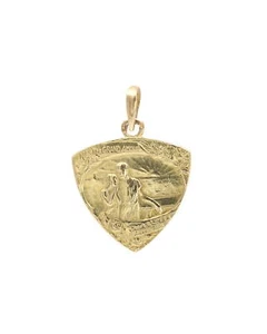 Pendentif Grand Amour Art Nouveau en or 18k, citation Edmond Rostand, bijou anci - Picture 1 of 6