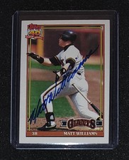 Matt Williams On-card AUTO - 1991 Topps San Francisco Giants ALL STAR 