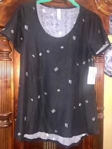 NEW LuLaRoe CLASSIC T TEE Shirt XXS 2XS Black Gray - Picture 1 of 3