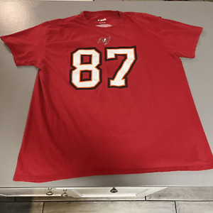 Men's NFL Tampa Bay Bucaneers Rob Gronkowski #87 Jersey T Shirt Size 2XL red