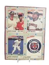 1988 Fleer Star Stickers Wax Box Bottom Complete Panel Henderson McGwire