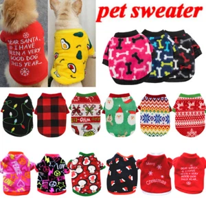 Dog Pet Fleece Clothes Cat Warm Sweater Coat Winter Puppy Jacket Apparel T Shirt - Picture 1 of 37