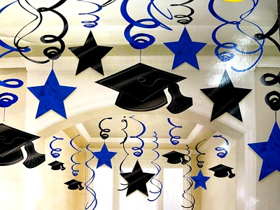 Decoraciones de Graduación 2025 Lámina Colgante Remolino Decoraciones (5" - 7") Paquete de 30 Foto 1 de 4