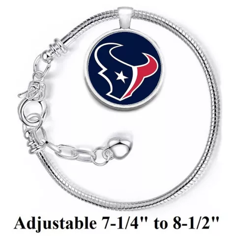 Houston Texans Silver Women's Link Bracelet w Gift Pkg D10 Cover
