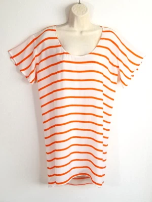 Rebecca Minkoff Women Size 6 Audrina Shift Dress White Persimmon Striped NEW - Image 1 of 4