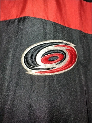 Carolina Hurricanes CCM Jacket NHL Canes Hockey Full Zip Sz 2XL Loose Back Patch Cover