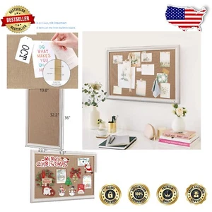 Stylish 24x36 Decorative Linen Pin Board - Perfect for Home, Office & Classroom - Picture 1 of 10