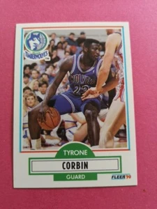 Tyrone Corbin Minnesota Timberwolves Carte Basket NBA Fleer 1990-91 #113 - Picture 1 of 2
