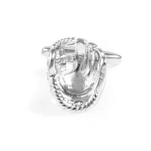 Baseball Glove Mitt Cufflinks Wedding Groom Dad Fancy Gift Box & Polishing Cloth - Picture 1 of 7