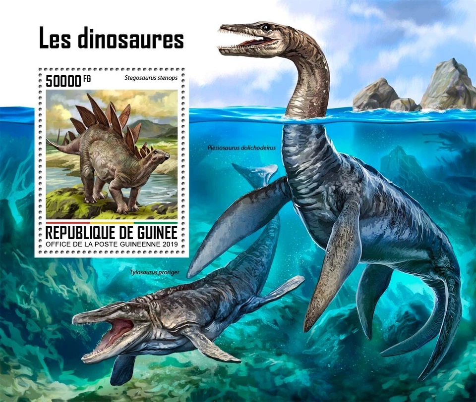 Estampillas de dinosaurios MNH 2019 Guinea S/S Foto 1 de 1