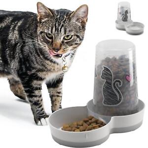 Cat Bowl Feeder Snacker Sipper 1.5L Automatic Dispenser Pet Dry Food Water Dish