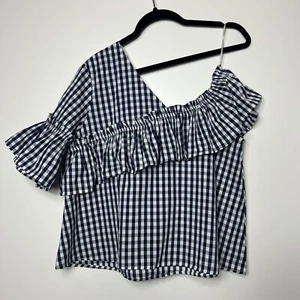 sweet secrets una spalla gingham check blu navy blu scuro bianco taglia 44 - Foto 1 di 9