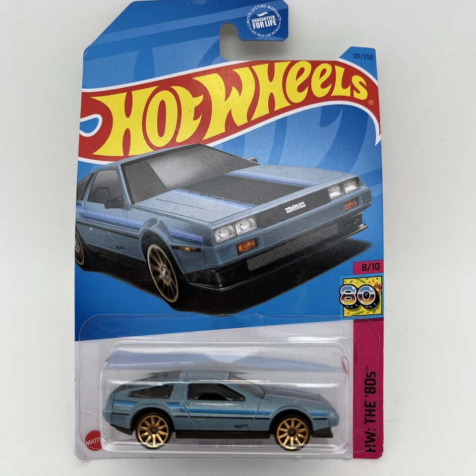 2023 Hot Wheels Blue DMC Delorean The 80s #101 1/64 Diecast Car New Sealed - Image 1 of 4