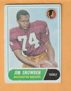 Jim Snowden Washington Redskins 1968 Topps #212 Notre Dame Irish Youngstown Ohio - Imagen 1 de 2