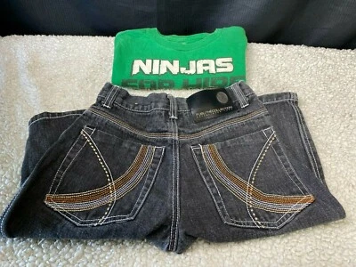 Conjunto de 2 - Camiseta Tortuga Ninja Juvenil Niño 10-12/FUBU Pantalones Cortos Negros 10 Foto 1 de 4