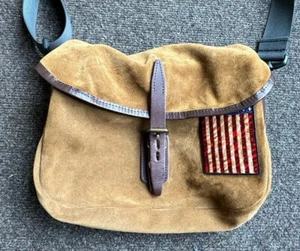 Bleu De Chauffe Leather/Suede Bag Purse Crossbody Brown France Handmade US Flag - Picture 1 of 23