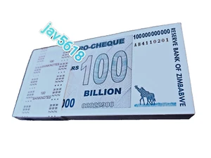ZIMBABWE 100 BILLION DOLLARS AGRO CHEQUE P64 UNC BUNDLE 100 TRILLION p91 MONEY * - Picture 1 of 11