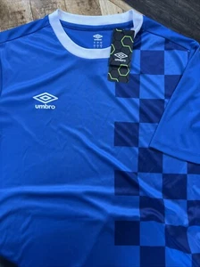 Umbro Men's Inter Soccer Jersey Blue Checkered Size Large NWT - Damage READ - Picture 1 of 3