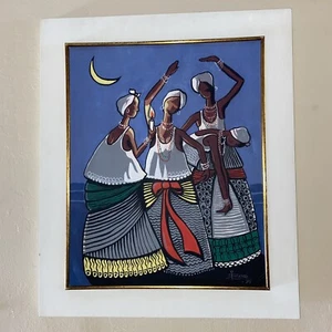Impresionante arte vintage de Brasil firmado por Beso enmarcado vudú Brasil - Imagen 1 de 6