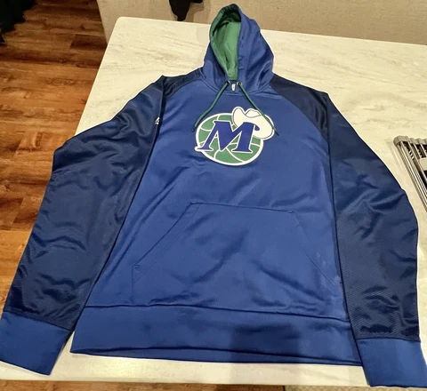 Majestic Hardwood Classics Dallas Mavericks Hoodie - Mens Large Blue Cover