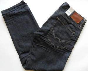 Pantalones de mezclilla para hombre ajustados azules pierna recta TINNU Porto crudo pato y cubierta W38" x L32" - Imagen 1 de 8